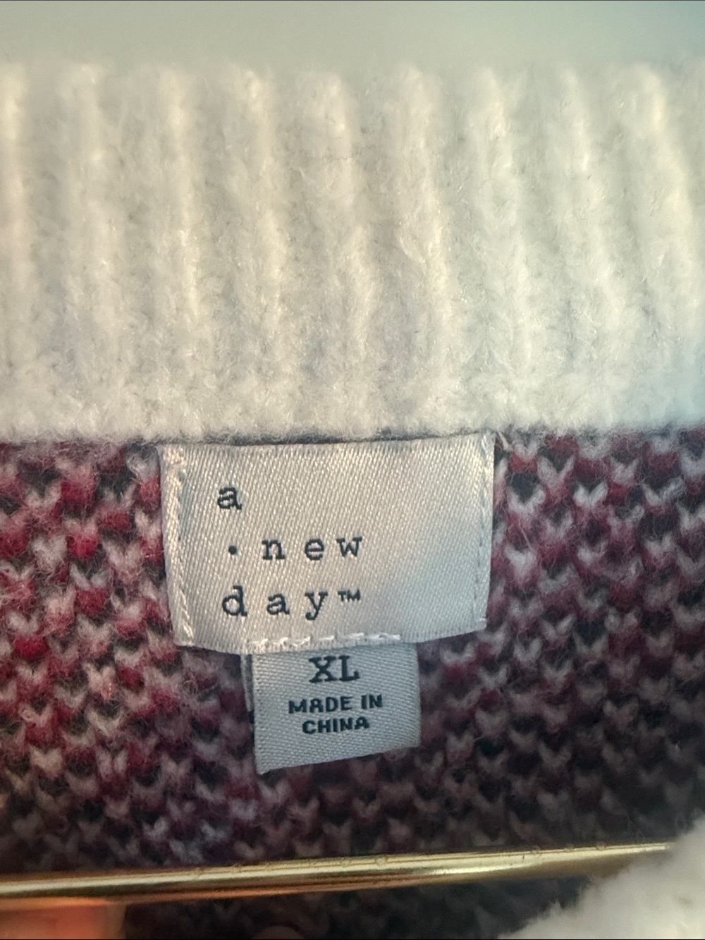 A new day Women’s Cream Red Crewneck Après Ski Graphic Sweater Sz XL EUC - Picture 2 of 5